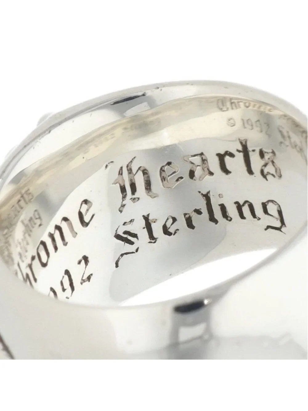 Chrome Hearts Flrl Floral Cross Silver Ring